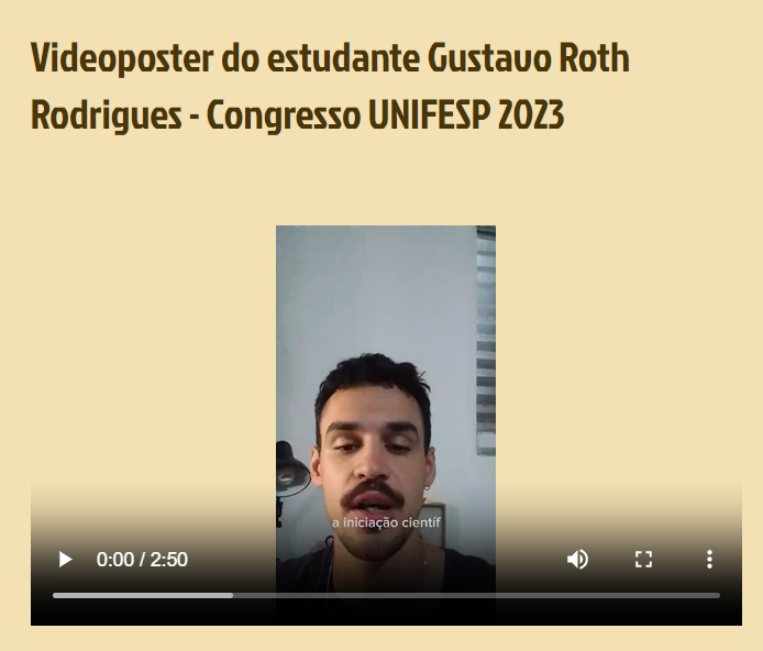 Gustavo video poster Congresso UNIFESP 2023